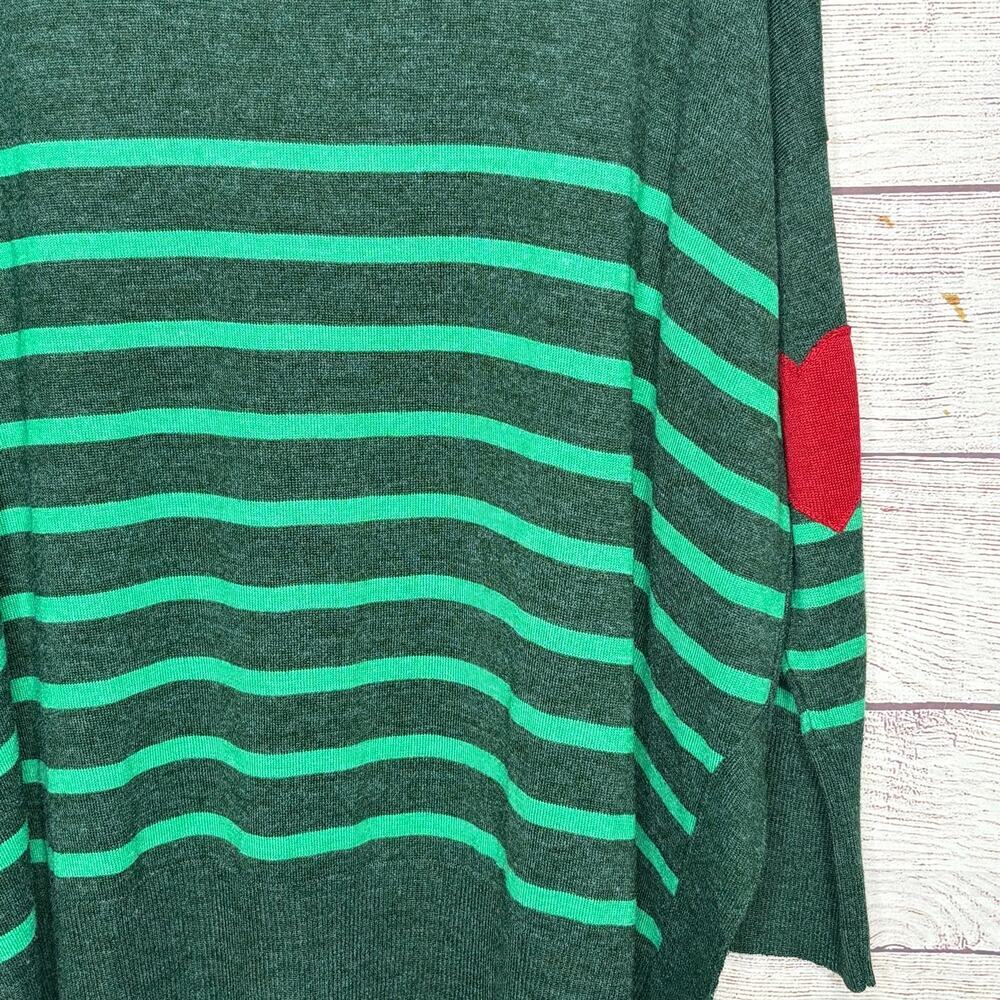 Mersea The Amour Alpine Clover Striped Heart Patch Pullover Sweater One Size - Picture 9 of 13